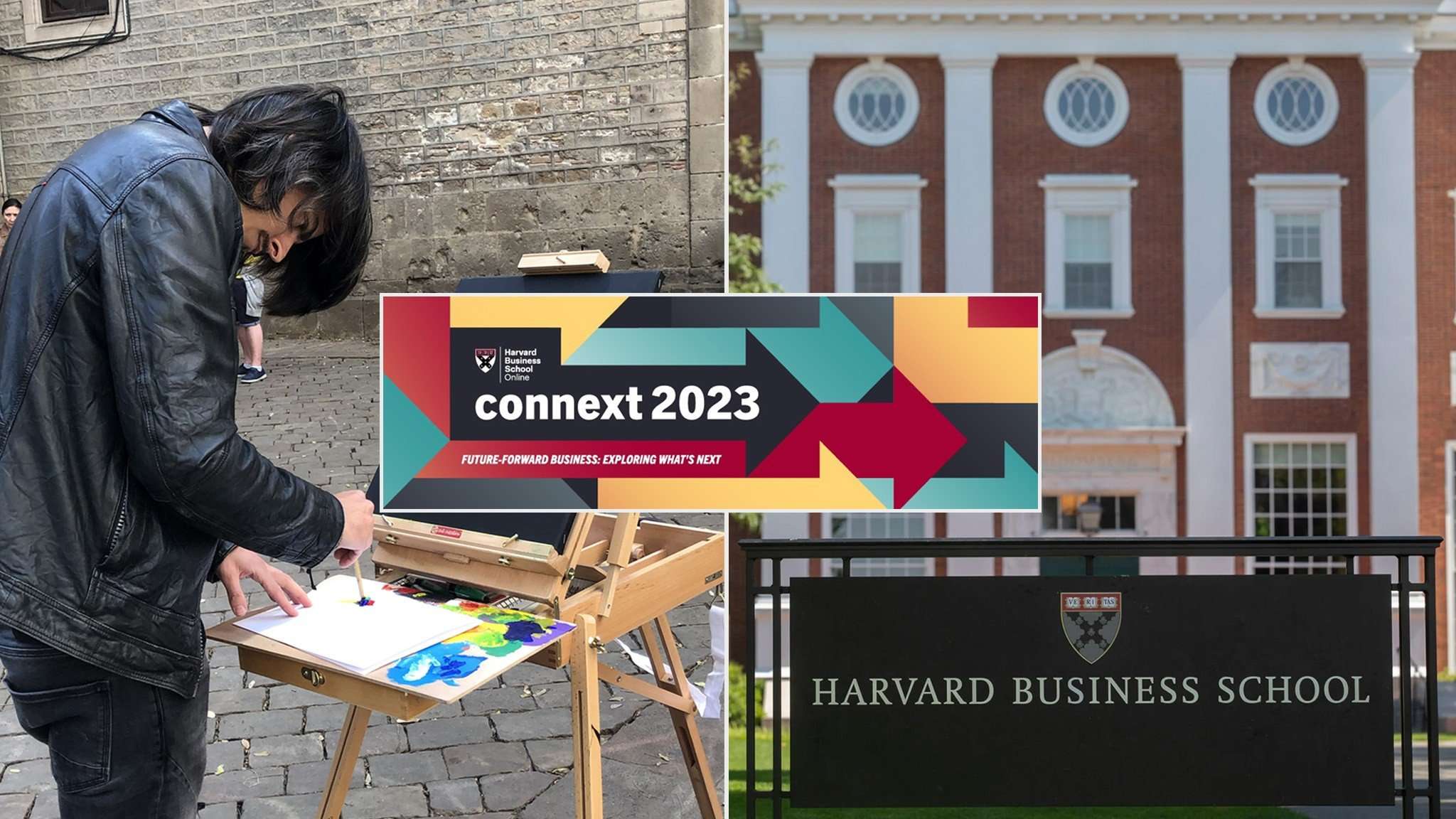 Miroslavo lleva su creatividad a la Conferencia Connext de la Escuela de Negocios de Harvard con una actuación de pintura en vivo.