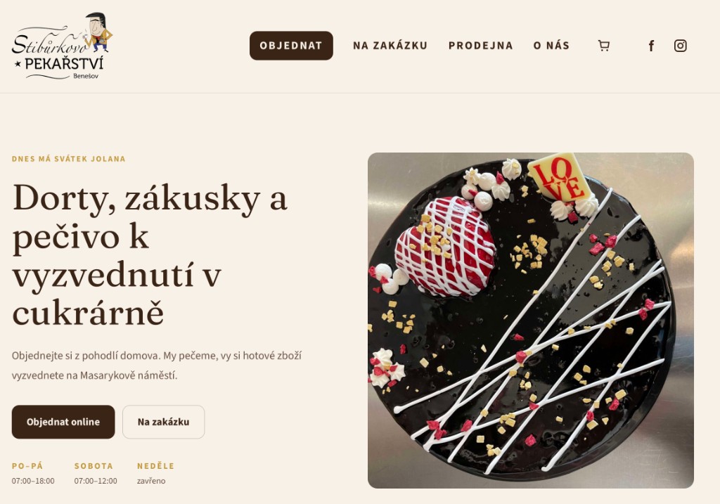 stiburkovopekarstvi.cz bakery website design by Miroslavo