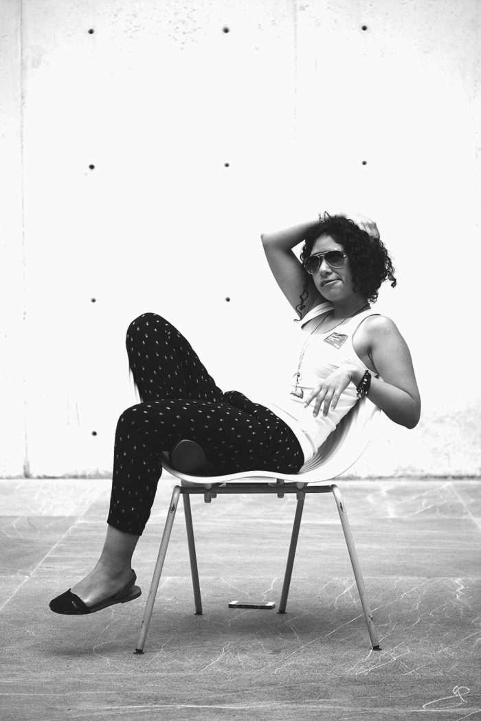 Photograph: Gabriela in a museum
