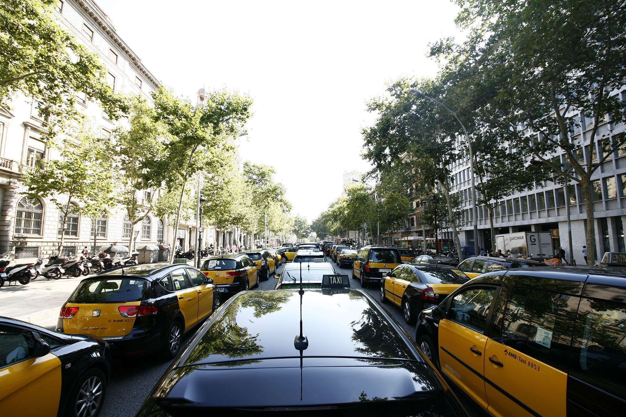 Fotografie od Miroslavo: Taxikáři stávkují v Barceloně