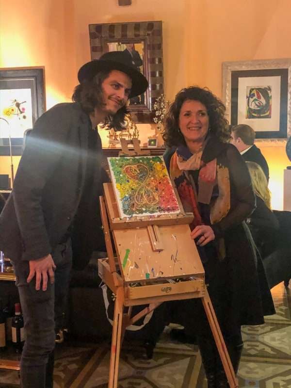 Pintando vivo en Club 23 Barcelona durante la dia de enamorados