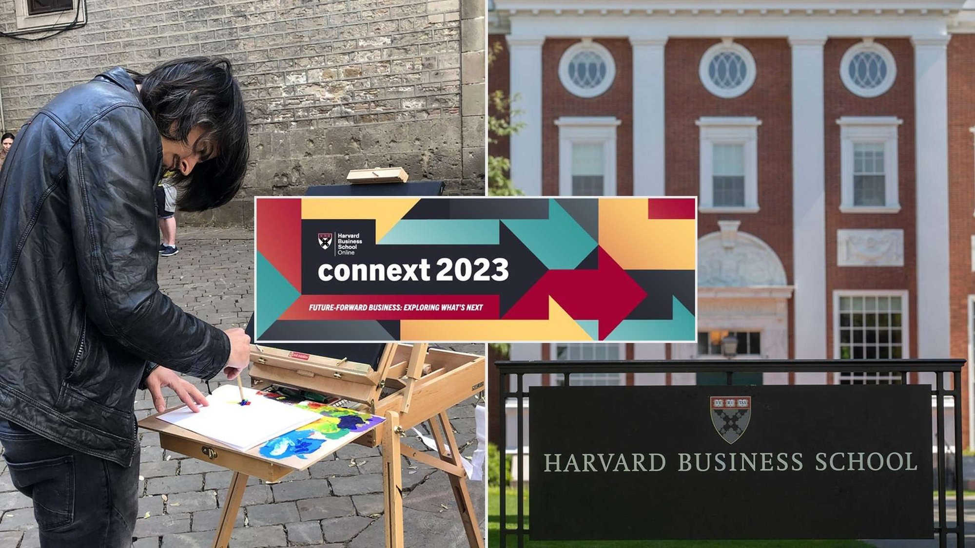 Miroslavo painting live at Harvard Business School Connext