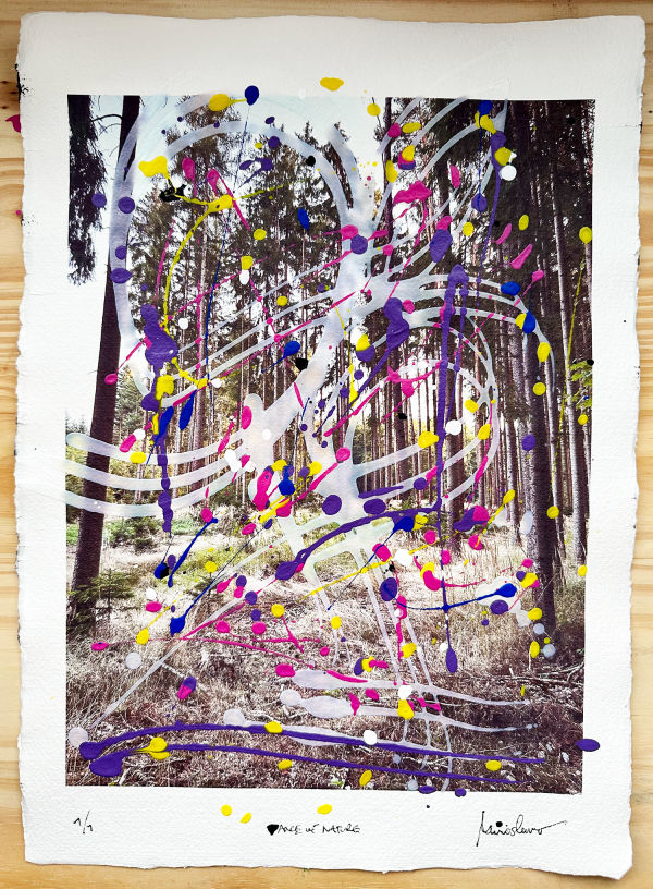 Limited Edition Remarque Print with Forest and Painting