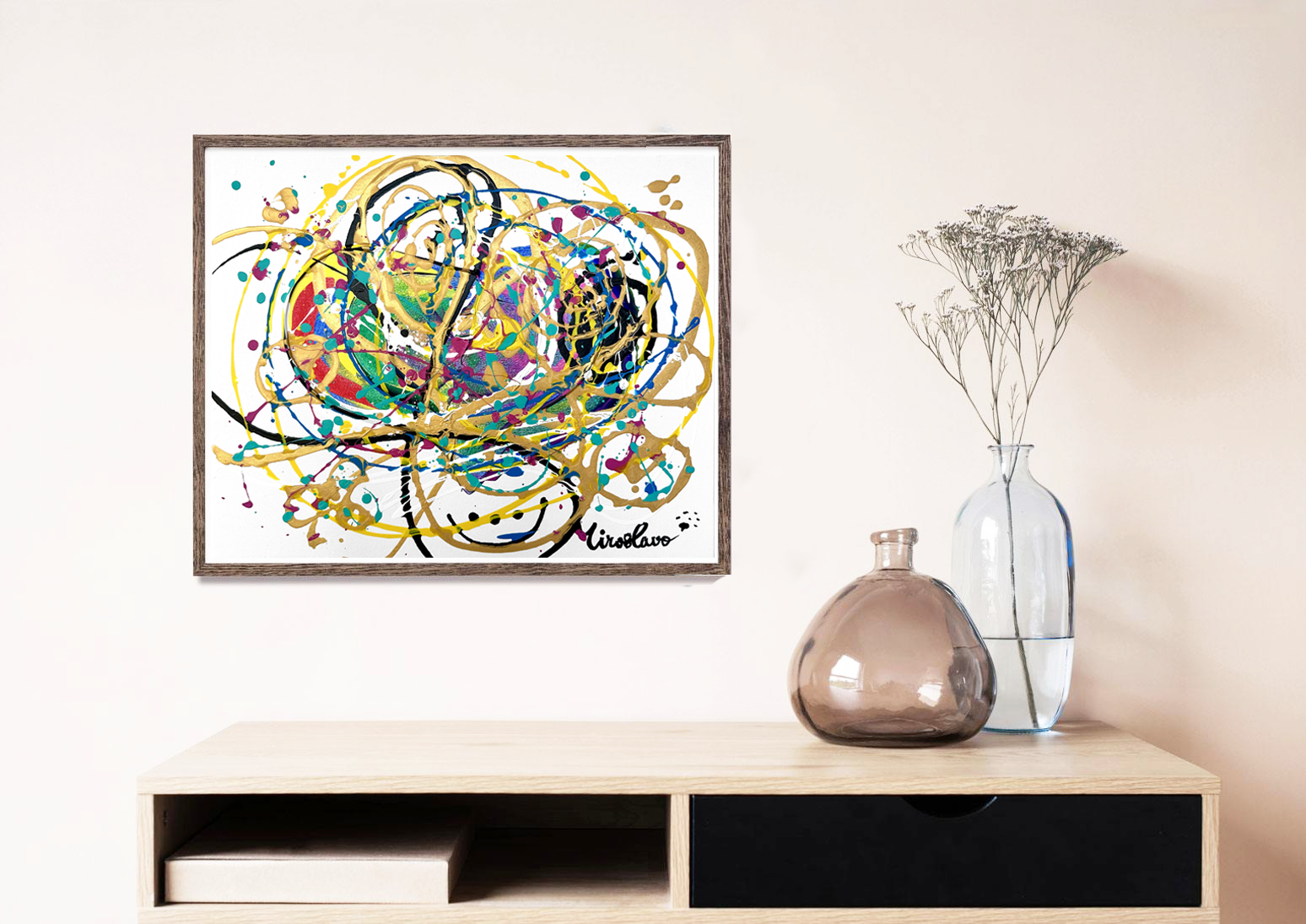 The Allure of Abstract Wall Art for the Living Room 3 detail2 framed