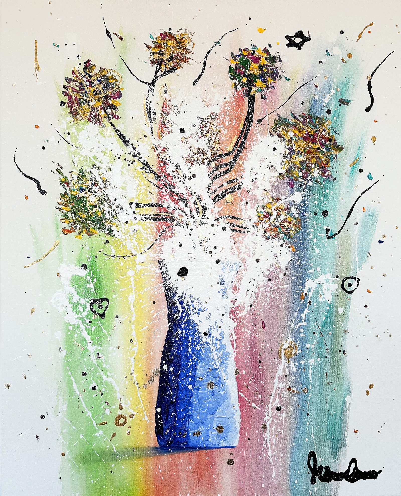 Abstraktní obrazy jako odraz vnitřních pocitů a myšlenek 4 cost of growth art painting bouquet flowers