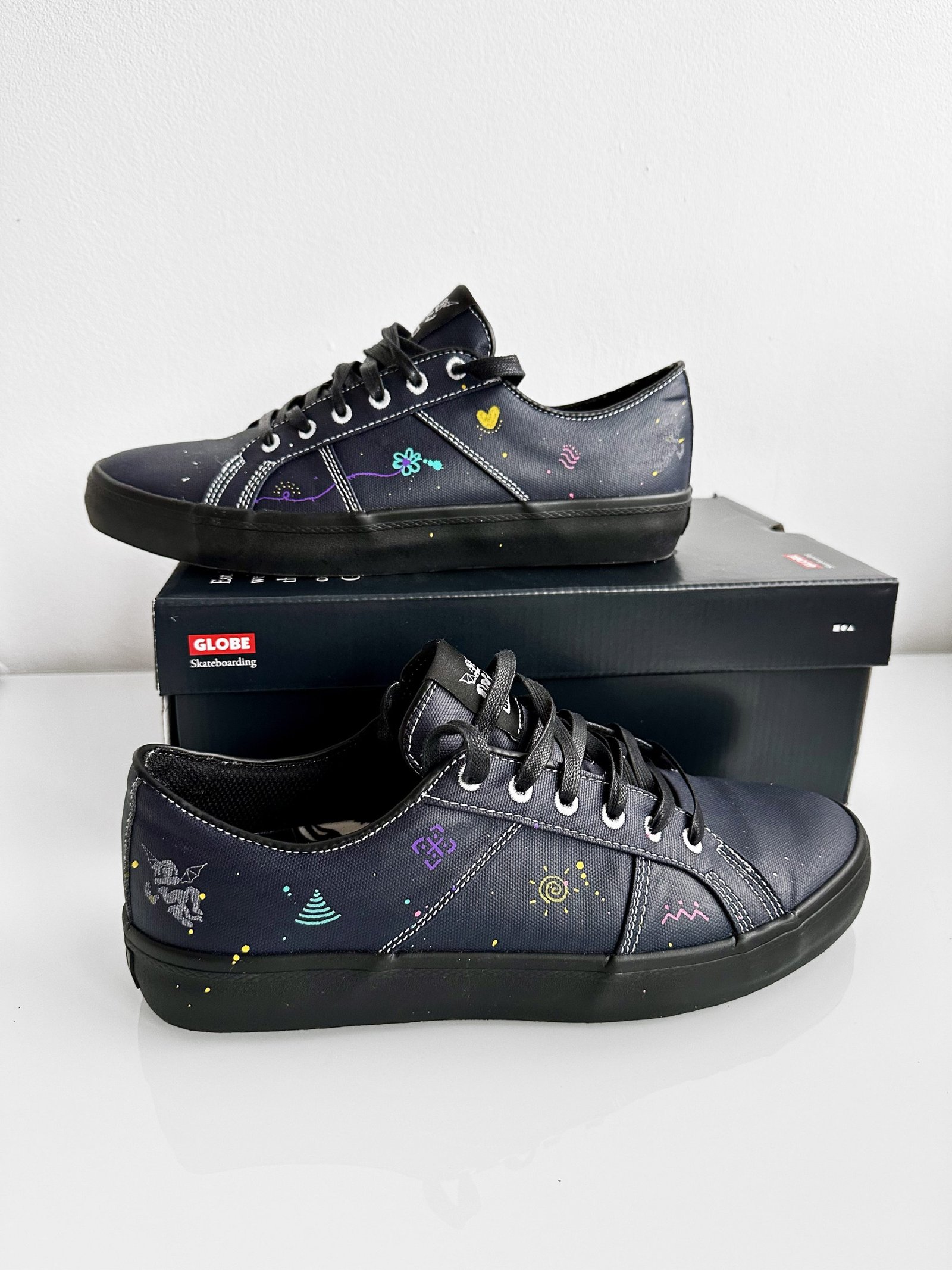 Globe x Miroslavo Unofficial Collab 3 Globe Brand Bauer Surplus Shoes Hand Painted by Miroslavo
