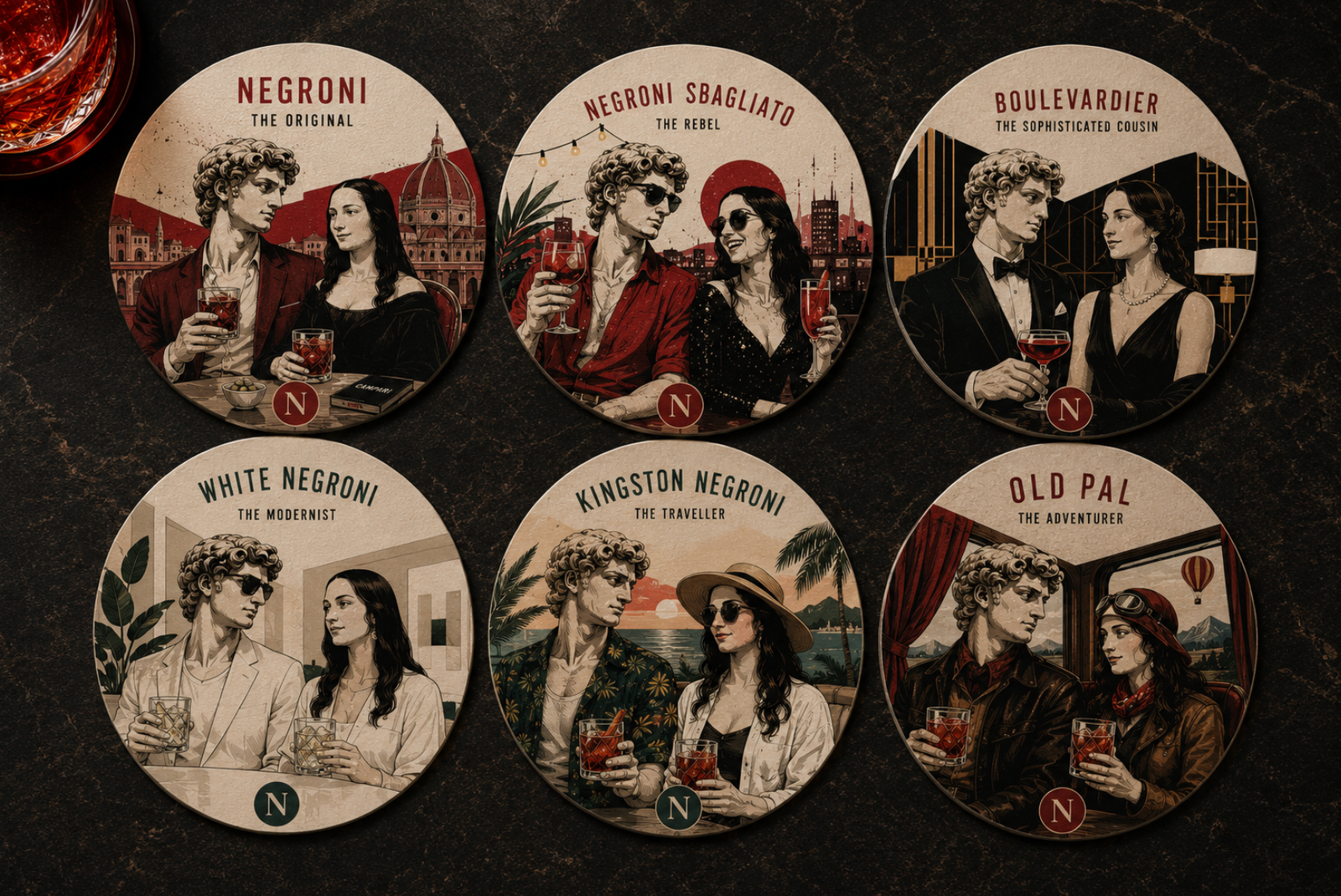negroni coasters